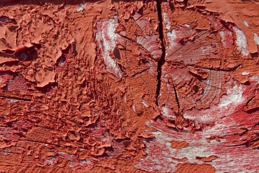 red wooden with grunge paint, textured surface