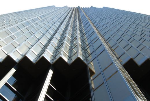 Skyscraper with lots of angle viewed from down, Toronto, Canada