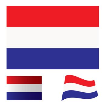 Illustrated collection of flag icon set for holland