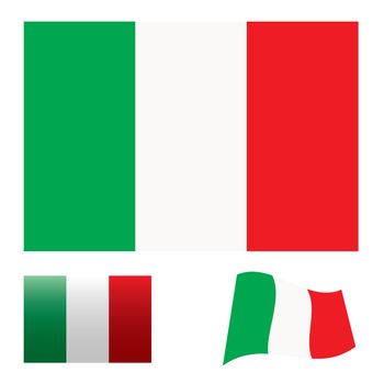 Illustrated collection of flag icon set for italy