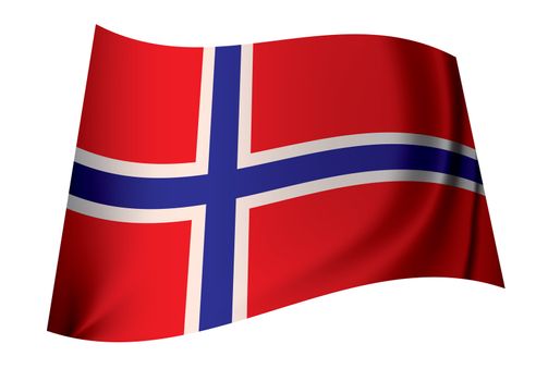 flag of norway ideal norwegian icon in red white and blue flying in the wind