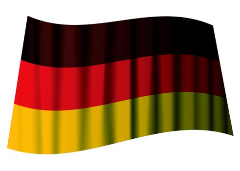 german flag icon with ripples and black red and yellow stripes