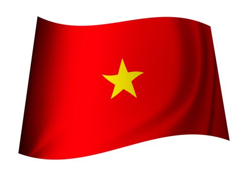 Vietnam flag concept with red background and yellow star