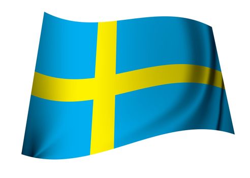 single swedish flag icon in blue and yellow ideal sweden concept