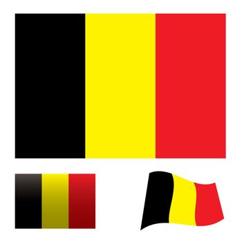 Illustrated collection of flag icon set for belgium