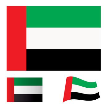 Illustrated collection of flag icon set for the United arab emirates