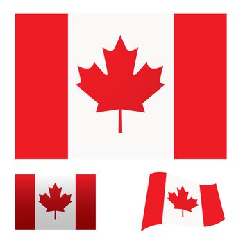 Illustrated collection of flag icon set for canada