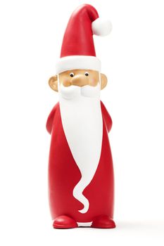 one slender santa claus figurine on white background