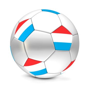 shiny football/soccer ball with the flag of Luxembourg on the pentagons