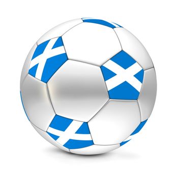 shiny football/soccer ball with the flag of Scotland on the pentagons