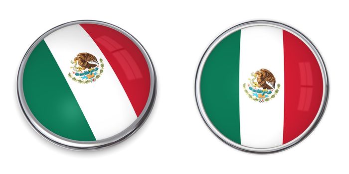 round button style banner in 3D of Mexico