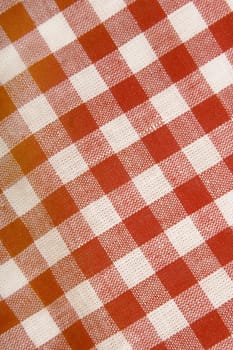 cotton canvas with grid, red and white