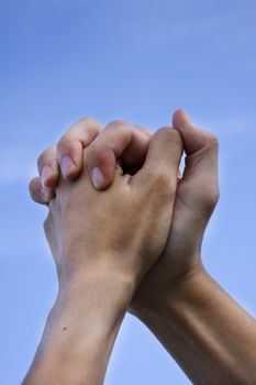 Hand on sky