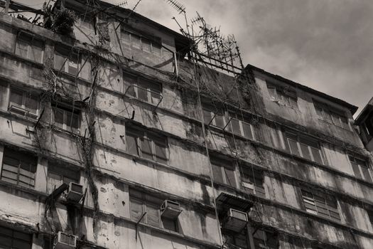 old house building in hong kong for background