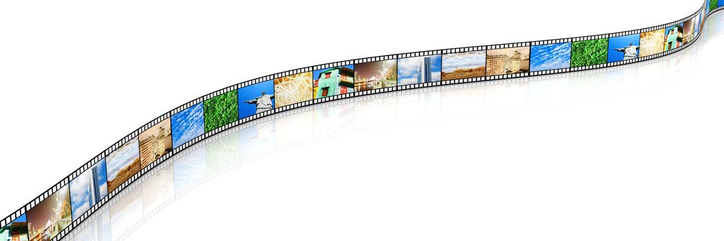 A Photo film. 3D rendered Illustration. Isolated on white.