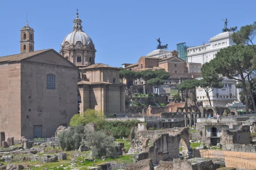 Ruins of the Roman Forum (Foro Romano) in Rome, Italy