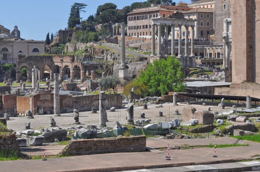 Ruins of the Roman Forum (Foro Romano) in Rome, Italy
