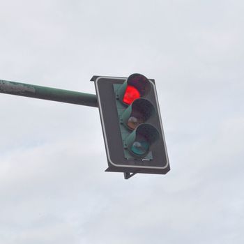 Red light on a traffic light or semaphore