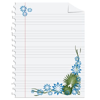 Empty editable page with floral decoration