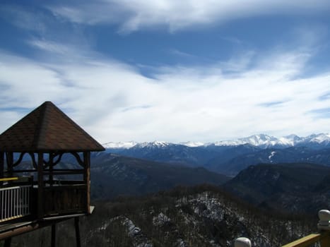 Arbour; base; design; the Main Caucasian ridge; rocks; a relief