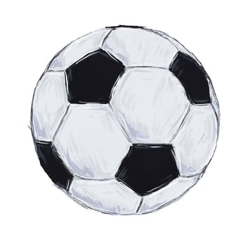 hand painted classic soccer ball on white background - illustration