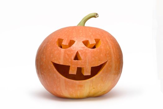 Pumpkin head isolated on white background with clipping path