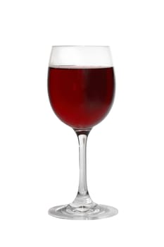 Goblet of red wine isolated on white background with clipping path