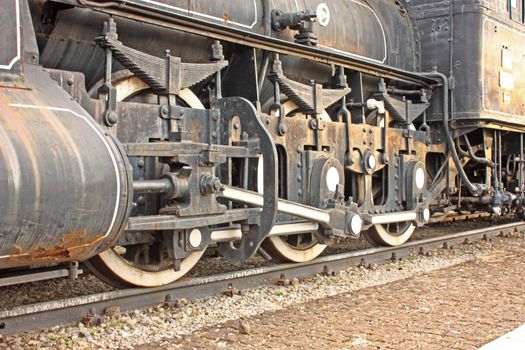 An old engine on last station part of locomotive