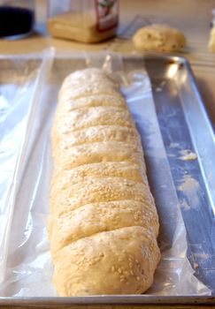 uncooked fresh bread dough