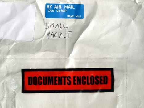 Letter or small packet envelope with documents inclosed