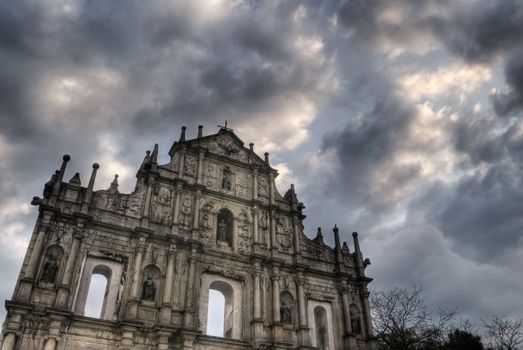Ruins of St. Paul's, the famous landmark in Macau, China.