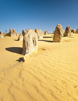 An image of the strange desert Pinnacles in Australia