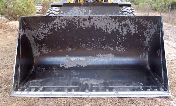 slose up view of a bulldozer scoop