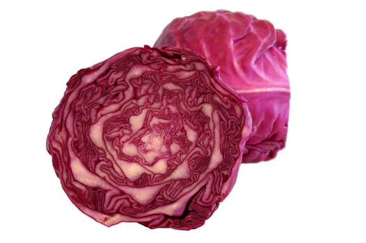 red cabbage cut in half