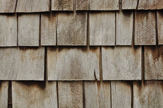 Aged Wooden Shingle Background with Copyspace