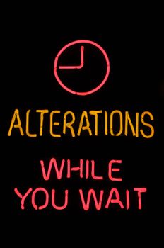 Alterations While You Wait Pink Neon Sign