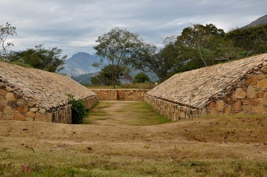 Ancient Native American Ball Game at Archeology Site in Mexico