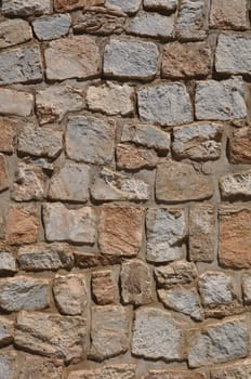 Old Tan Stone Background with mixed size stone