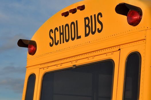 Back of Black and Yellow School Bus