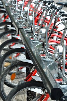 Barcelona Spain Red Bicycles