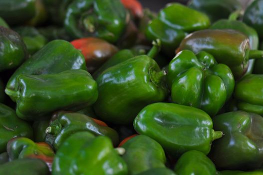 Healthy and Delicious Tasty Green Bell Peppers at Market
