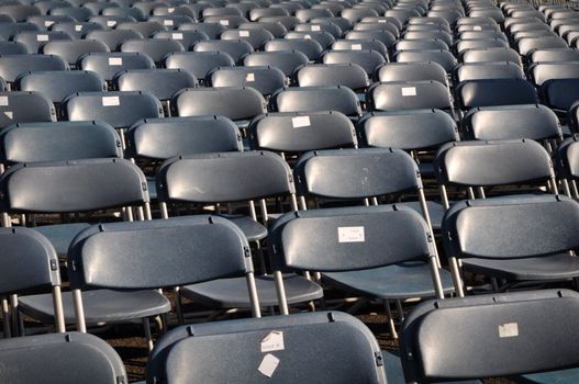 Black Chairs in Stadium for Concert or Sports Game Match