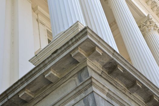 Symbolic White Pillars from Government Building