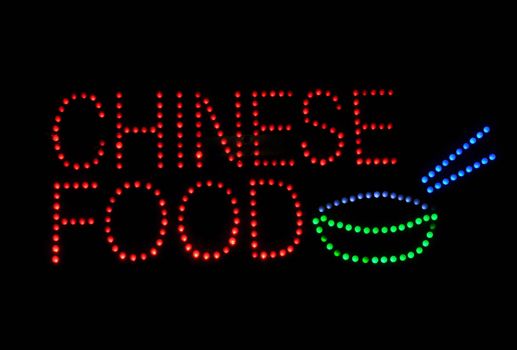 Chinese Food Take Out Neon Sign Light with Chop Sticks and Bowl
