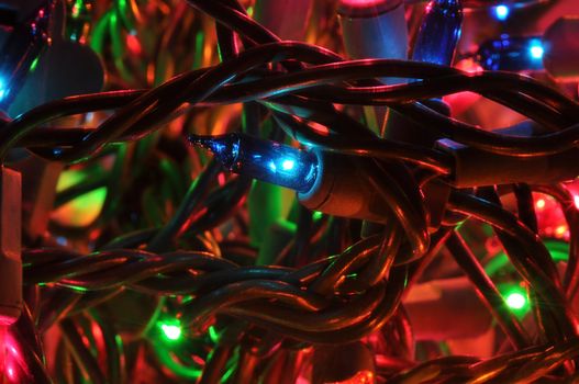 Close Up of Old Fashioned Christmas Lights