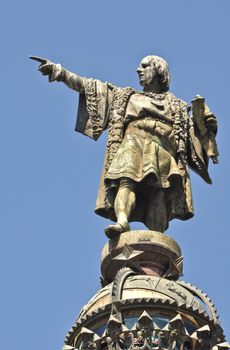 Christopher Columbus Day Statue in Barcelona Spain