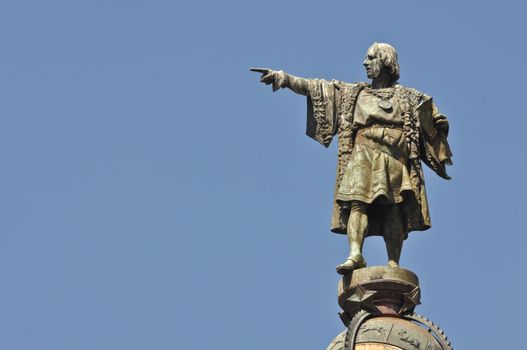 Christopher Columbus Statue in Barcelona Spain