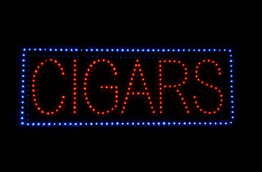 Cigar Neon Light Red and Blue Sign