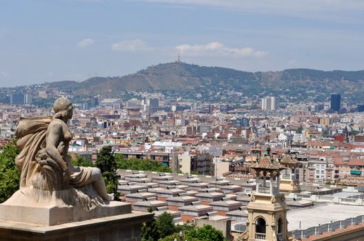 City of Barcelona senic view from Placa De Espanya