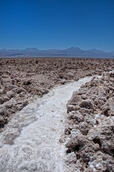 Path through a salt field in the Atacama Desert, Chile